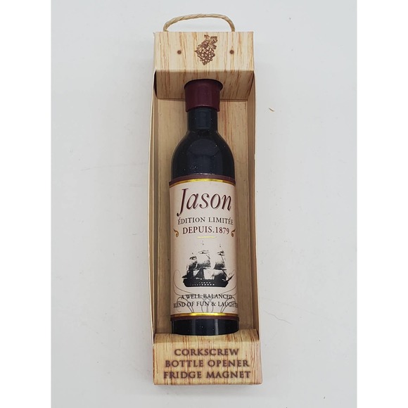 Corkscrew Wine Opener Magnet - Personalized with Jason - Picture 1 of 2